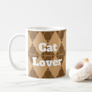 Caneca De Café Cat Lover Wildcat Patterno Geométrico Diamond
