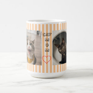 Caneca De Café Cat Mãe 2 foto listrada pastel