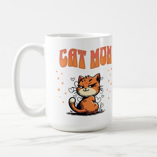 Caneca De Café Cat Mãe | Gatinho | Pet Mama (Esquerda)