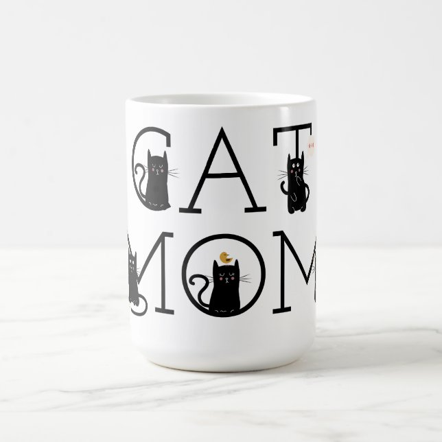 Caneca De Café Cat Mãe Gato Preto Gato Preto Cachorro (Centro)
