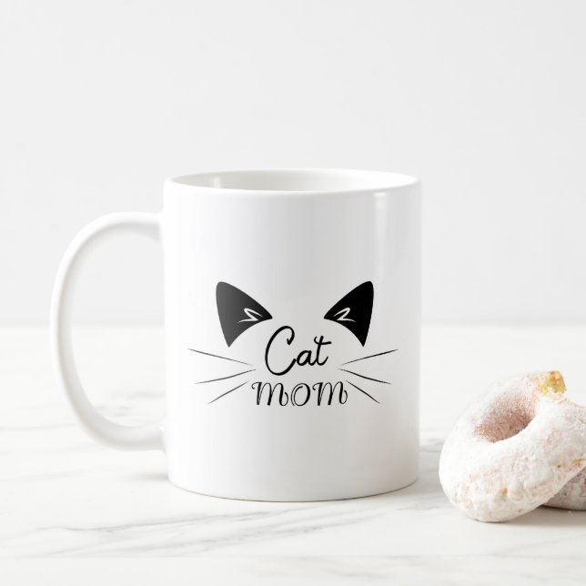 Caneca De Café Cat Mãe Mãe Mãe Aproxima Mãe Gatinho Engraçado Mat (Com Donut)