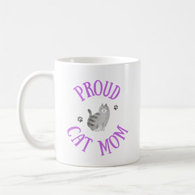 Caneca De Café Cat Mãe Mug Orgulhosa (Esquerda)