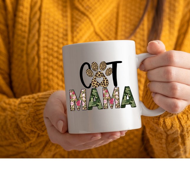 Caneca De Café Cat Mama Cat Mãe Shirt (Criador carregado)