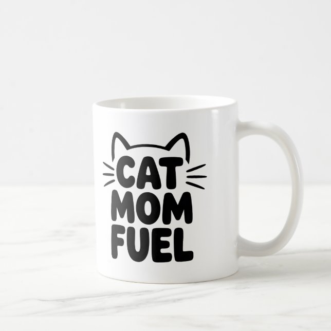 Caneca De Café Cat Mamãe Combustível Mug de Café - Presente Paren (Direita)