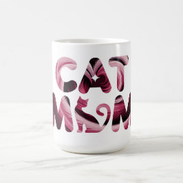 Caneca De Café Cat Mamãe Rosa Abstrato Art Mug