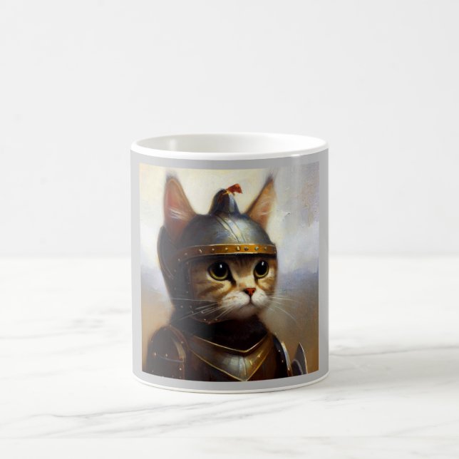 Caneca De Café Cat Medieval Knight (Centro)