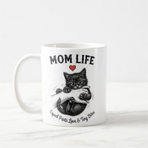 Caneca de café Cat Mom Mãe Vida Gatinho Fofo Eng