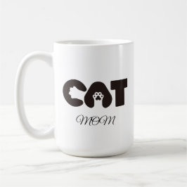 Caneca de café Cat Mom - Pow fofo com letra gato
