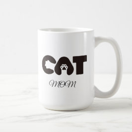Caneca de café Cat Mom - Pow fofo com letra gato