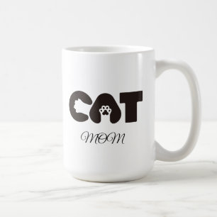 Caneca de café Cat Mom - Pow fofo com letra gato