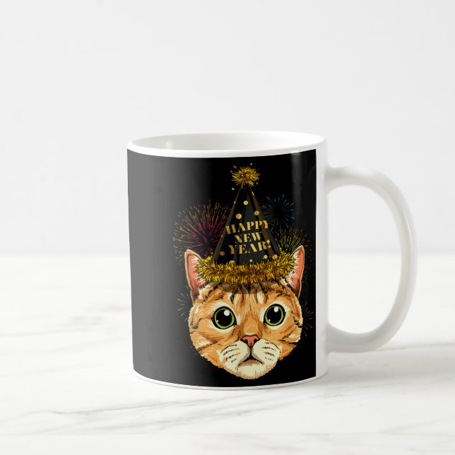 Caneca De Café Cat New Year Shirt 2024 Happy New Years Eve Nye Fi (Direita)