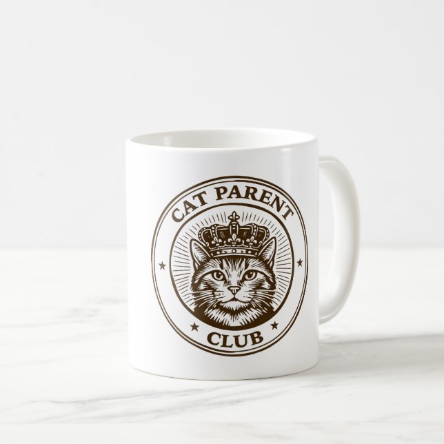 Caneca De Café Cat Parent Club – For Humans Owned by Cats (Frente Esquerda)