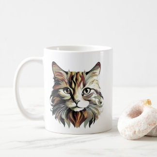 Caneca De Café Cat Portrait Art Design Mug