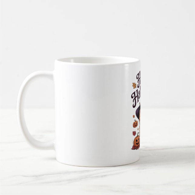 Caneca De Café Cat Pumpkin Feliz Dia das Bruxas (Esquerda)