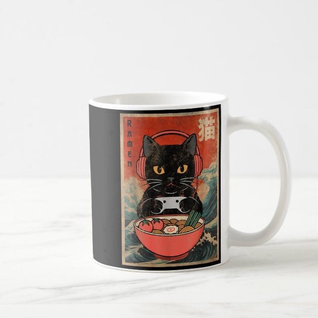 Caneca De Café Cat Ramen Japanese Funny Graphic Kawaii Anime  (Direita)