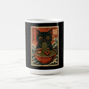 Caneca De Café Cat Ramen Japonês Engraçado Gráfico Kawaii