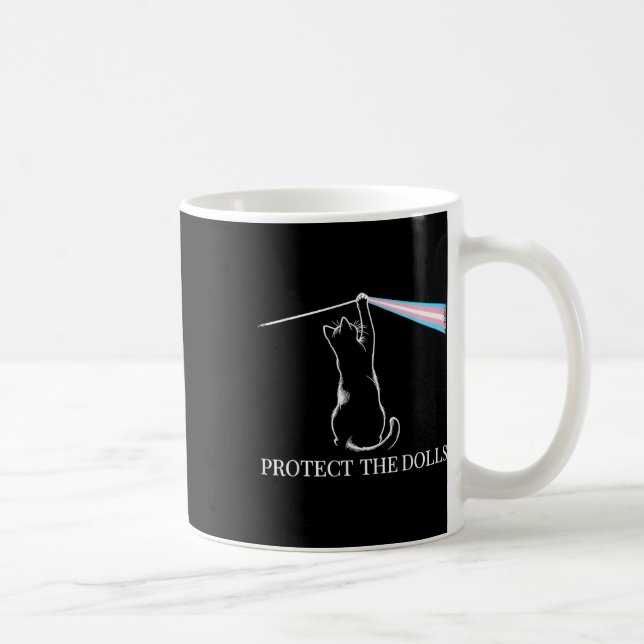 Caneca De Café Cat Rock Music Trans Pride Protege Os Dolls (Direita)