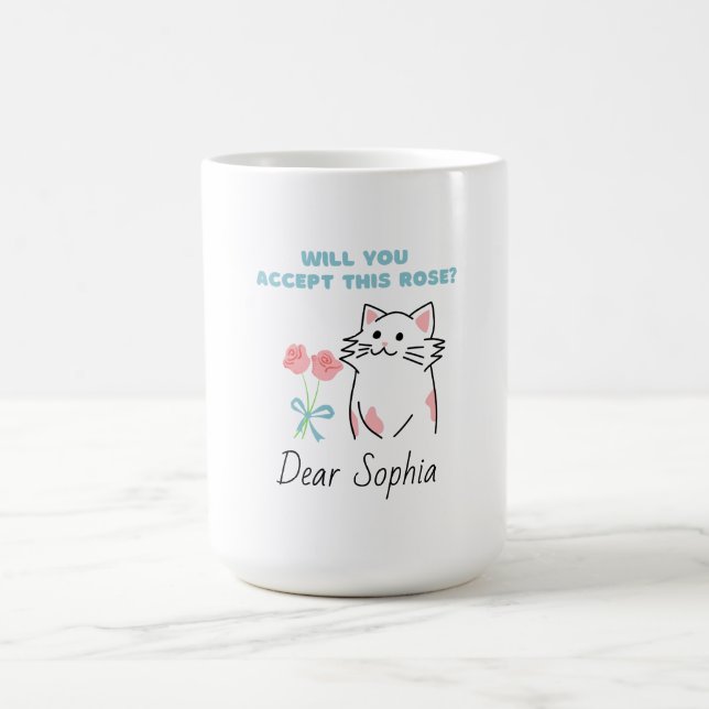 Caneca De Café Cat&Rosa Adorável (Centro)