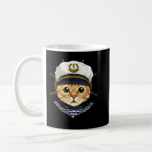 Caneca De Café Cat Sailor Boat Capitão Gato Feline T-Shirt