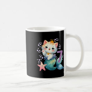 Caneca De Café Cat Sereia 7 Aniversário 7 Anos Meninas De Festa