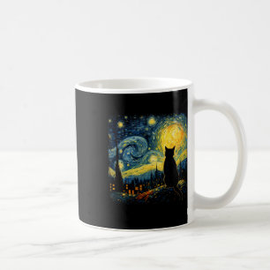 Caneca De Café Cat Starry Night Van Gogh Cat Para Cat Lover Cat M