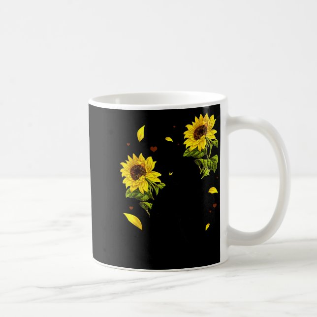Caneca De Café Cat Sunflower Christmas Tree Sun Flower Cat Lover  (Direita)
