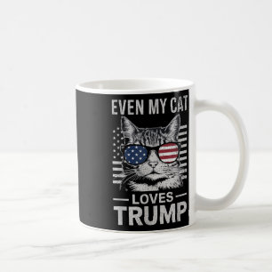 Caneca De Café Cat Sungles Usa Flag Até Meu Gato Adora Trump