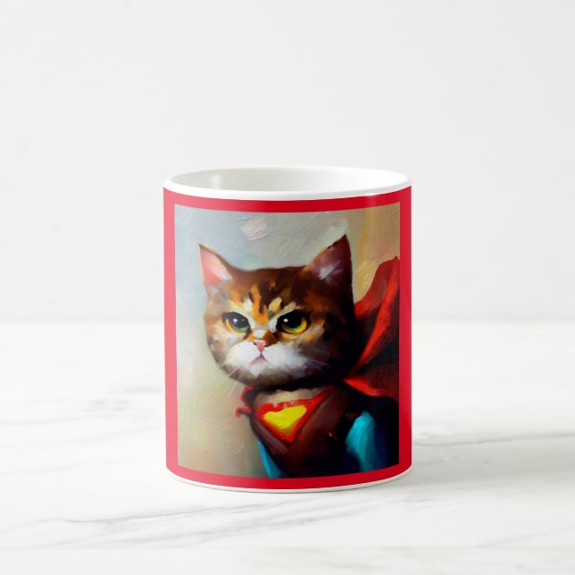 Caneca De Café Cat Superherói (Centro)