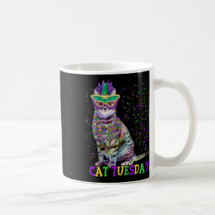 Caneca De Café Cat Terça-feira Engraçado Mardi Gras 2025 Nova Orl