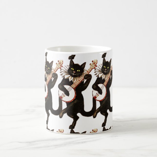 Caneca De Café Cat tocando Banjo Thunder_Cove (Centro)