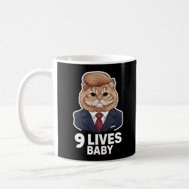 Caneca De Café Cat Trump 9 Lives Baby (Esquerda)