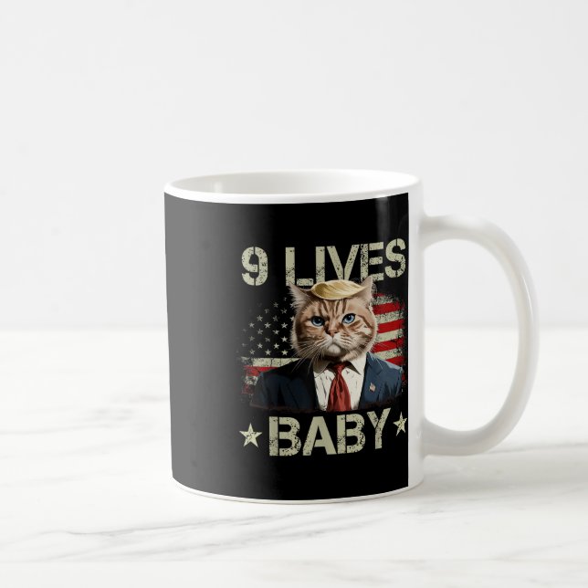 Caneca De Café Cat Trump 9 Vive Bebê Engraçado Trump Cat 9 Vive (Direita)