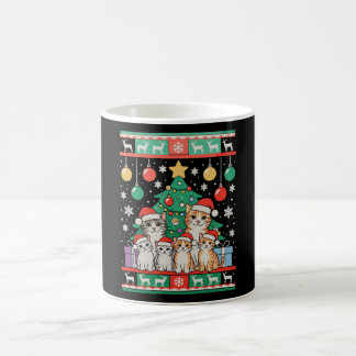 Caneca De Café Cat Ugly Christmas Tree Lights Xmas Holiday
