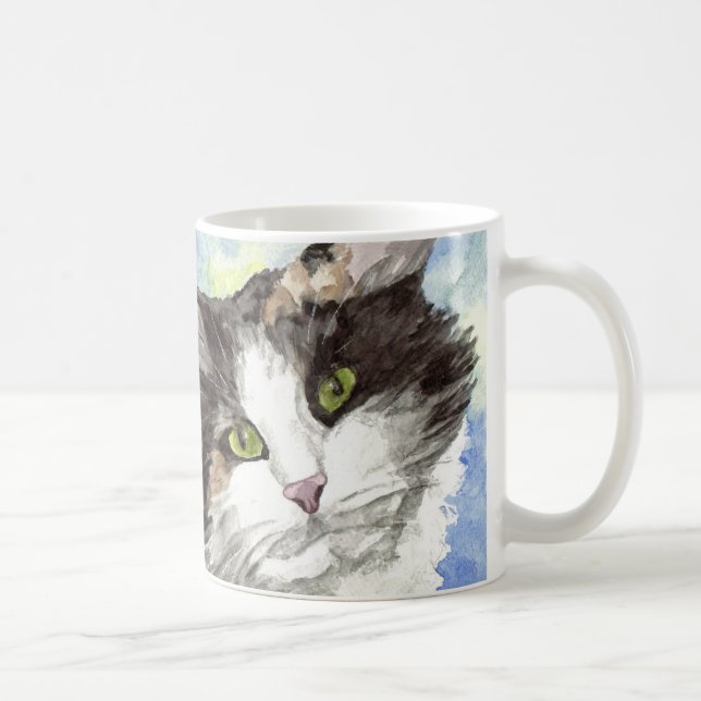 Caneca De Café Cat Watercolor (Direita)