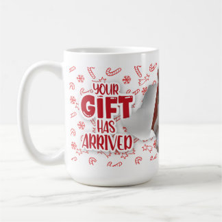 Caneca De Café Cat with bow wishing Merry Christmas Mug