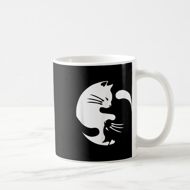 Caneca De Café Cat Yin Yang Peace Loving Interconnected Gift Idea (Direita)