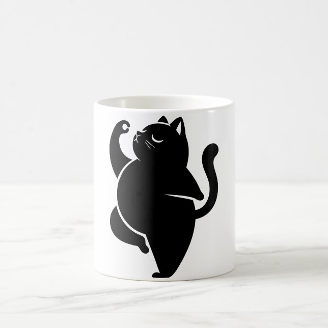 Caneca De Café *Cat Yoga #1 Arte Digital (Centro)