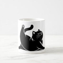 Caneca De Café *Cat Yoga #4 Arte Digital