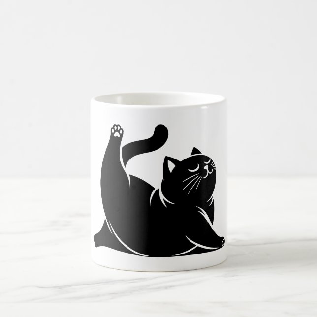 Caneca De Café *Cat Yoga #4 Arte Digital (Centro)
