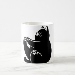 Caneca De Café *Cat Yoga #5 Arte Digital