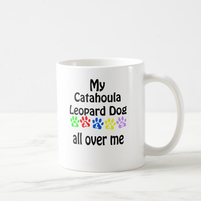 Caneca De Café Catahoula Leopard Dog Walk Design (Direita)