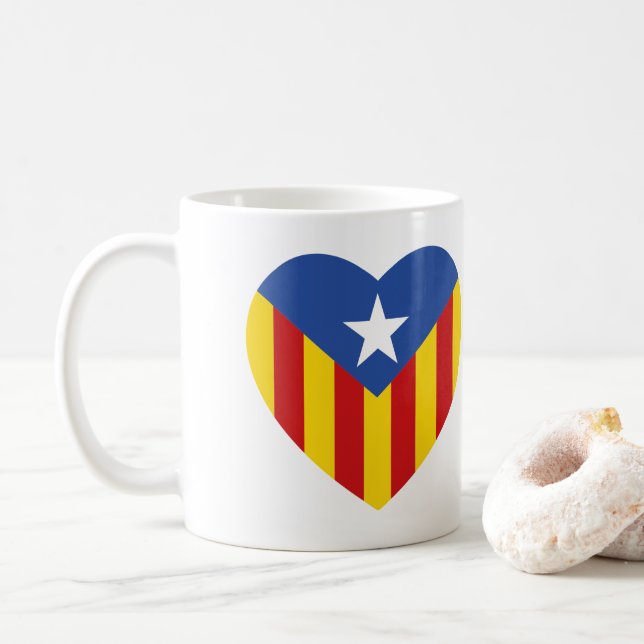 Caneca De Café Catalan Flag Heart (Com Donut)