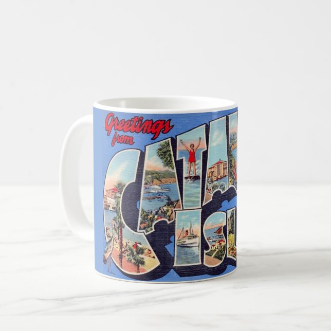 Caneca De Café Catalina Island Greeting Mug (Frente Esquerda)