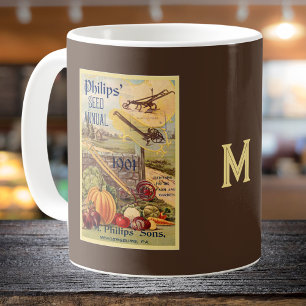 Caneca De Café Catálogo de Pacotes de Semente Vintage de Fazenda 