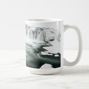 Caneca De Café Catarata Godafoss, inverno, Islândia