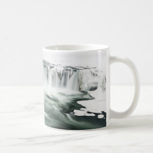 Caneca De Café Catarata Godafoss, inverno, Islândia
