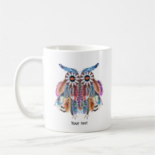 Caneca De Café Catcher de sonhos de coruja nativo americano