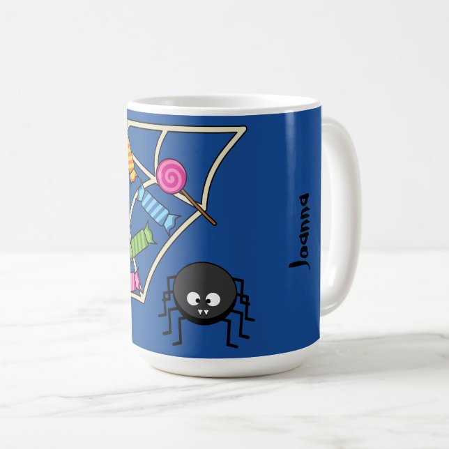 Caneca De Café Catcher Spider | Adicionar nome próprio (Frente Esquerda)