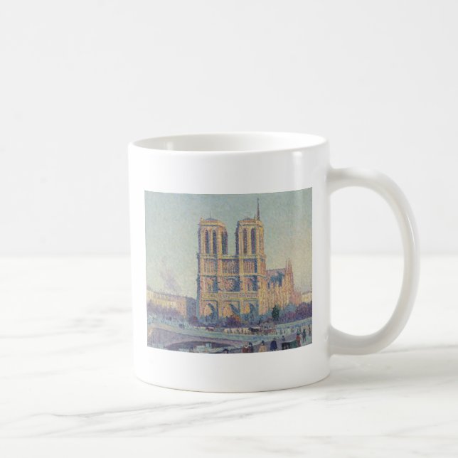 Caneca De Café Catedral de Notre Dame Paris Pintura Clássica Fran (Direita)