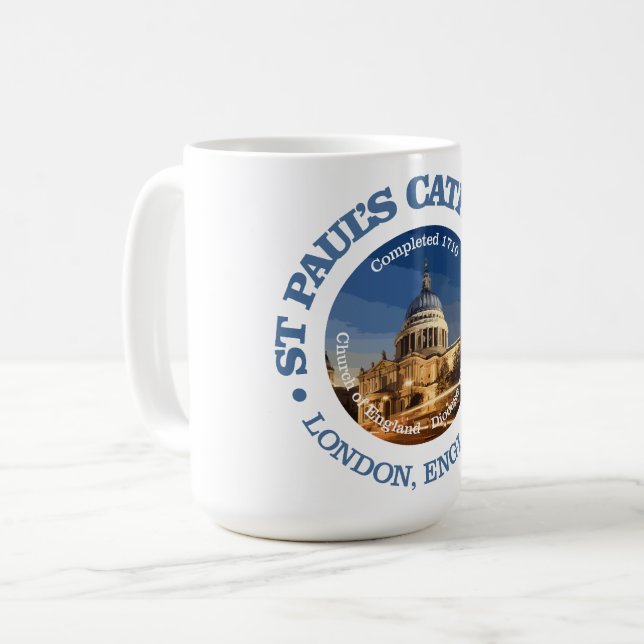 Caneca De Café Catedral de Paul da rua (Frente Esquerda)